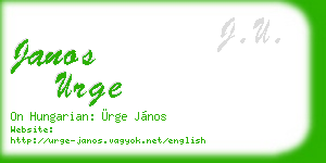 janos urge business card